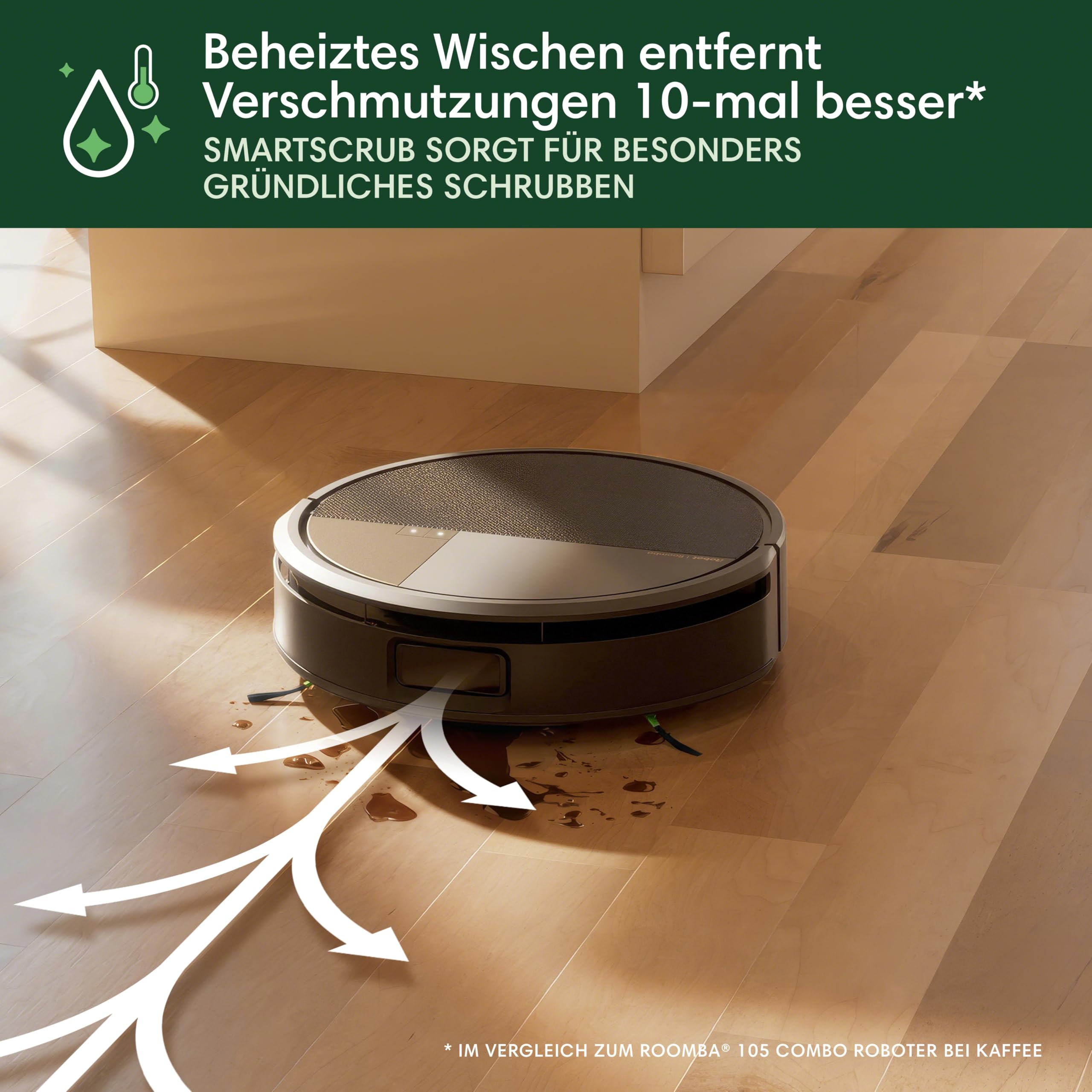 iRobot Roomba Max 706 Combo Saugroboter + AutoWash Dock: erweitertem Zubehör, ausfahrbare, selbstreinigende Wischrolle, Doppelbürsten, Selbstentleerung, Heißwäsche und Trocknung, umfährt Hindernisse