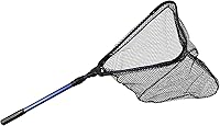 Attwood 12773-2 Medium Fold-N-Stow Fishing Net - Knot-Free Mesh, Compact Storage for Boats