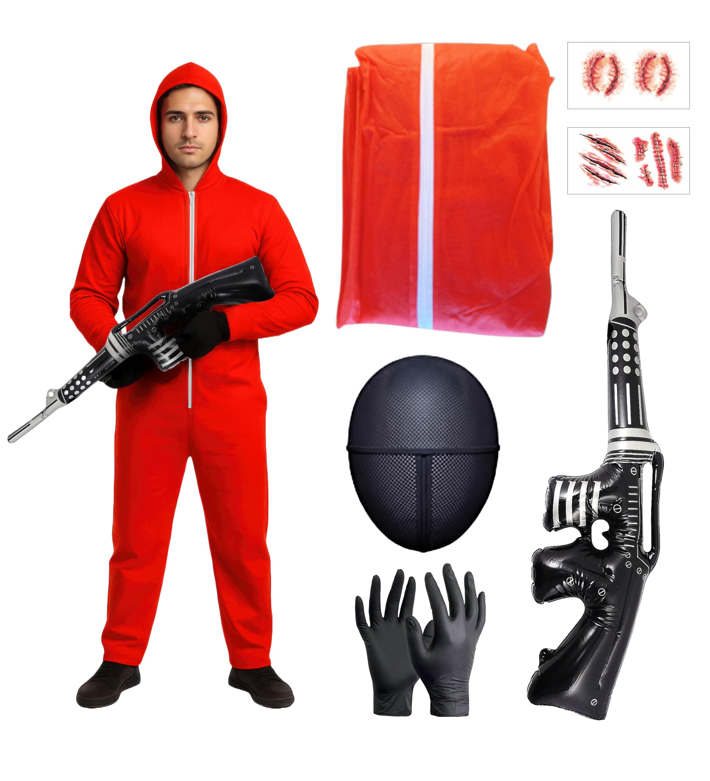 7 pcs Guard Costume - Halloween Costumes For Men - Adult & Teen One Size Fits All - 2025 Trending Fancy Dress - UK Based Brand