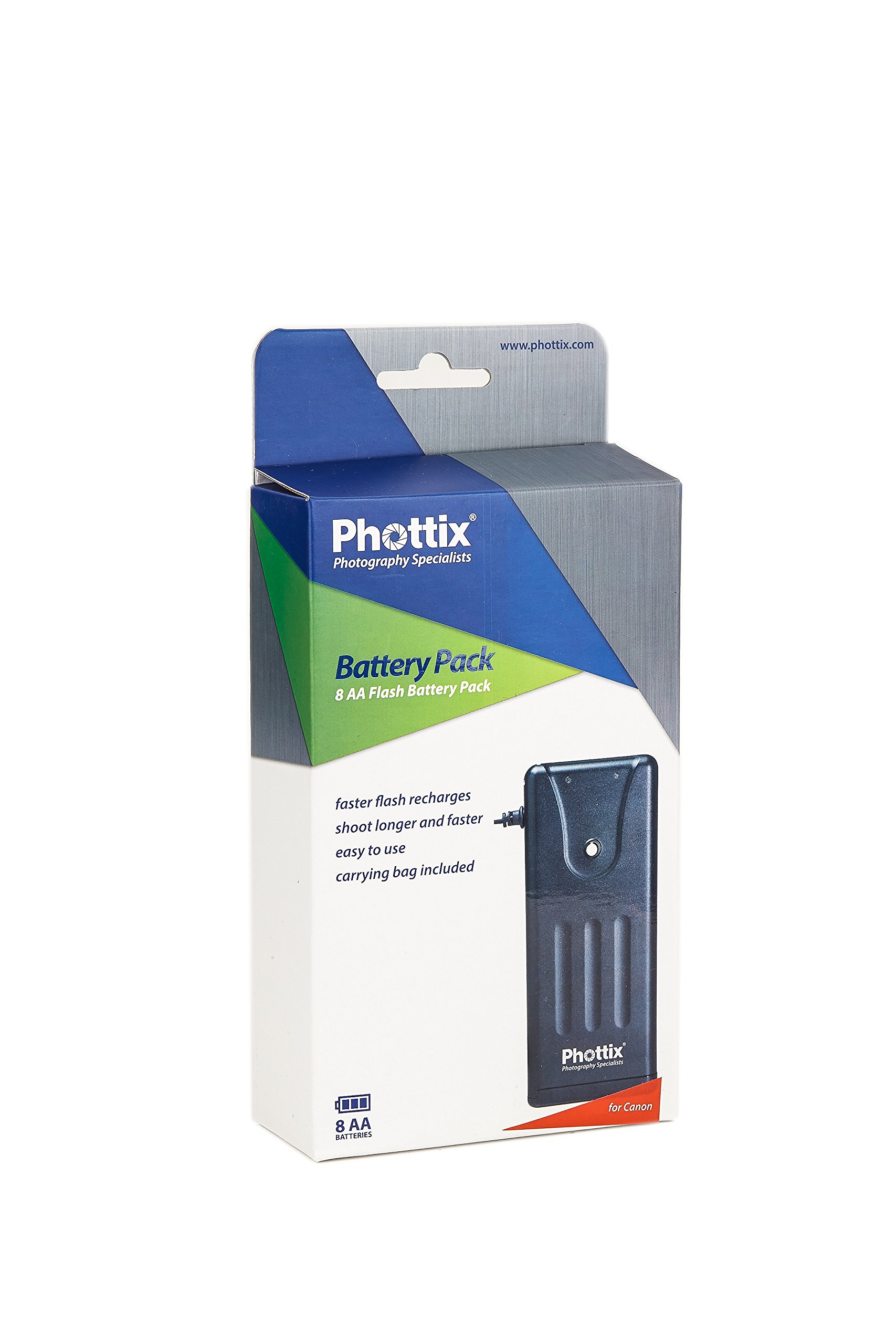 Phottix PH23222 Flash Externer Akku für Canon 8 AA Batterien