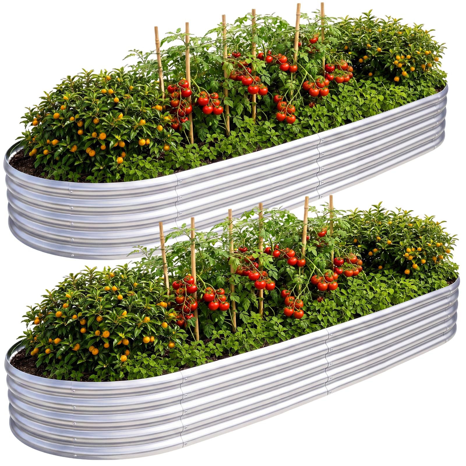 AHEONLAR 2-Pack 6x3x1ft Galvanized Raised Garden Beds