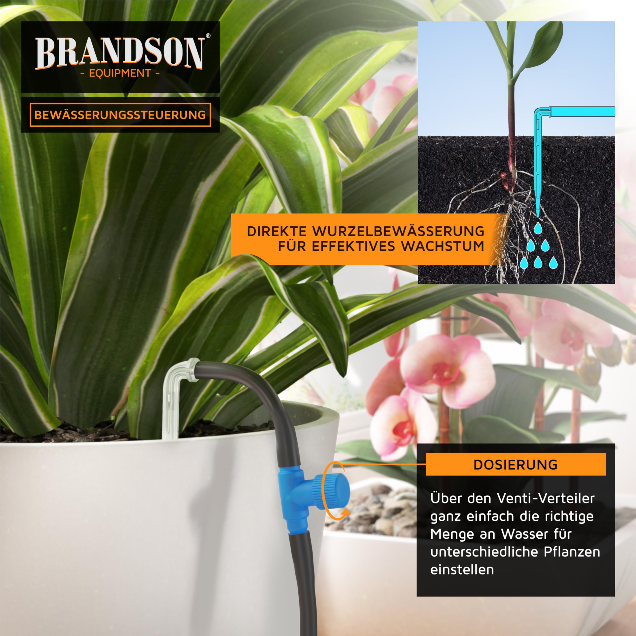 Brandson Solar Bewsserungssystem Mit Computer  Automatische  Trpfchenbewsserung Fr Bis Zu 15 Topfpflanzen  Nachhaltig &  Stromunabhngig Nachhaltige Pflanzenpflege Solar