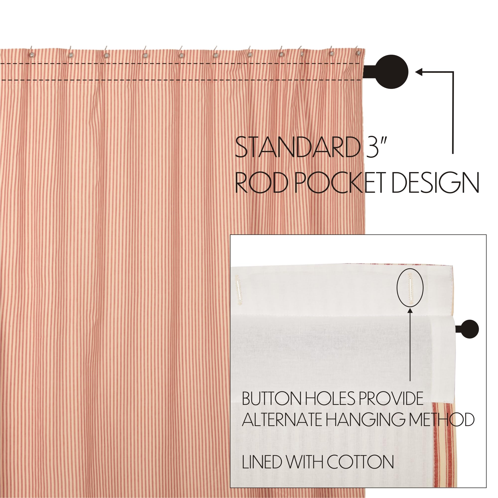 VHC Brands Sawyer Mill - Cortina de Ducha (72 x 72 cm)