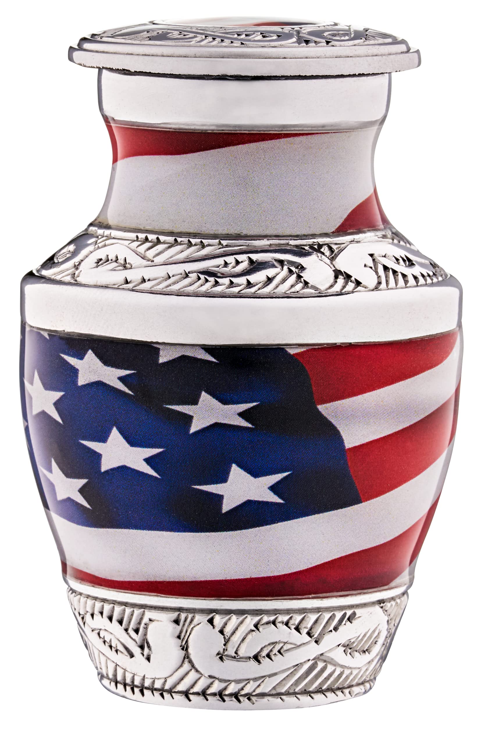 Small Urns for Human Ashes Adult Male or Female Set of 4 American Flag Decorative Mini Urns for Veteran or Patriotic - Image 4