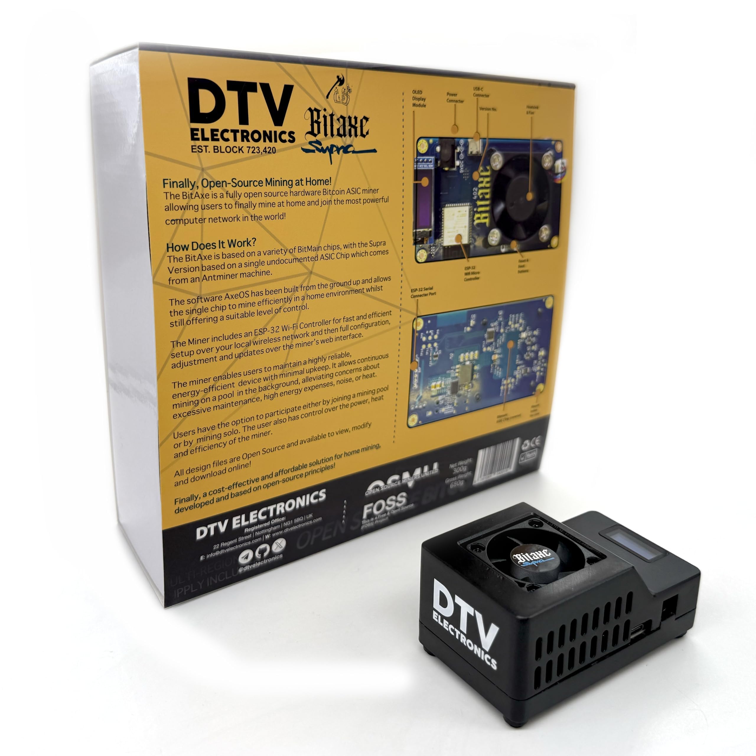 Bitaxe 401 Supra BTC Miner ビットコイン マイニング Bitcoin Merch® - Bitaxe 401 Supra + Power Supply Miner 600GH/s