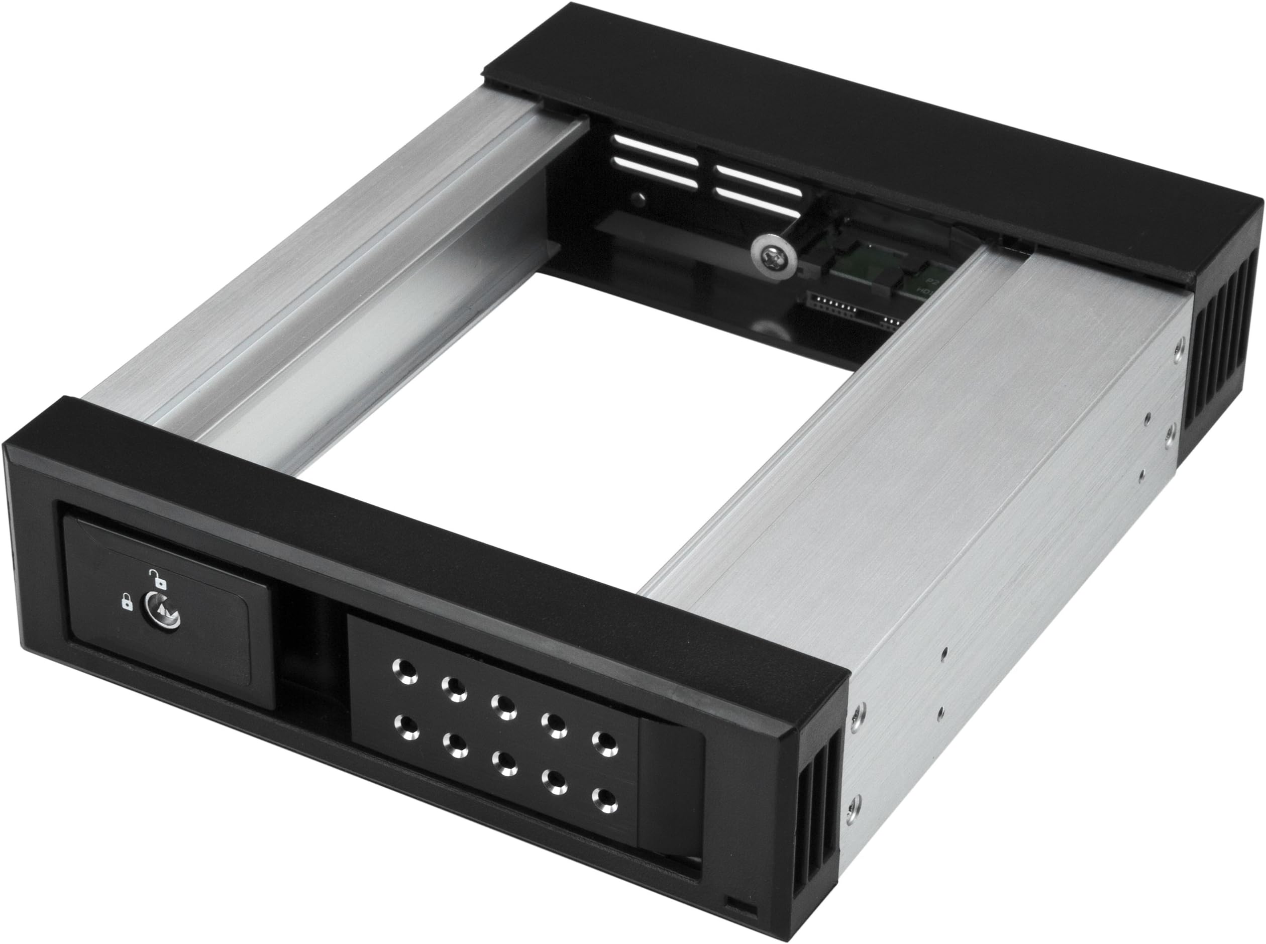 StarTech.com 5.25" to 3.5" Trayless Hard Drive Hot Swap Bay - Removable Hard Drive Bay for 3.5" SATA/SAS Drives - Aluminum (HSB1SATSASBA)