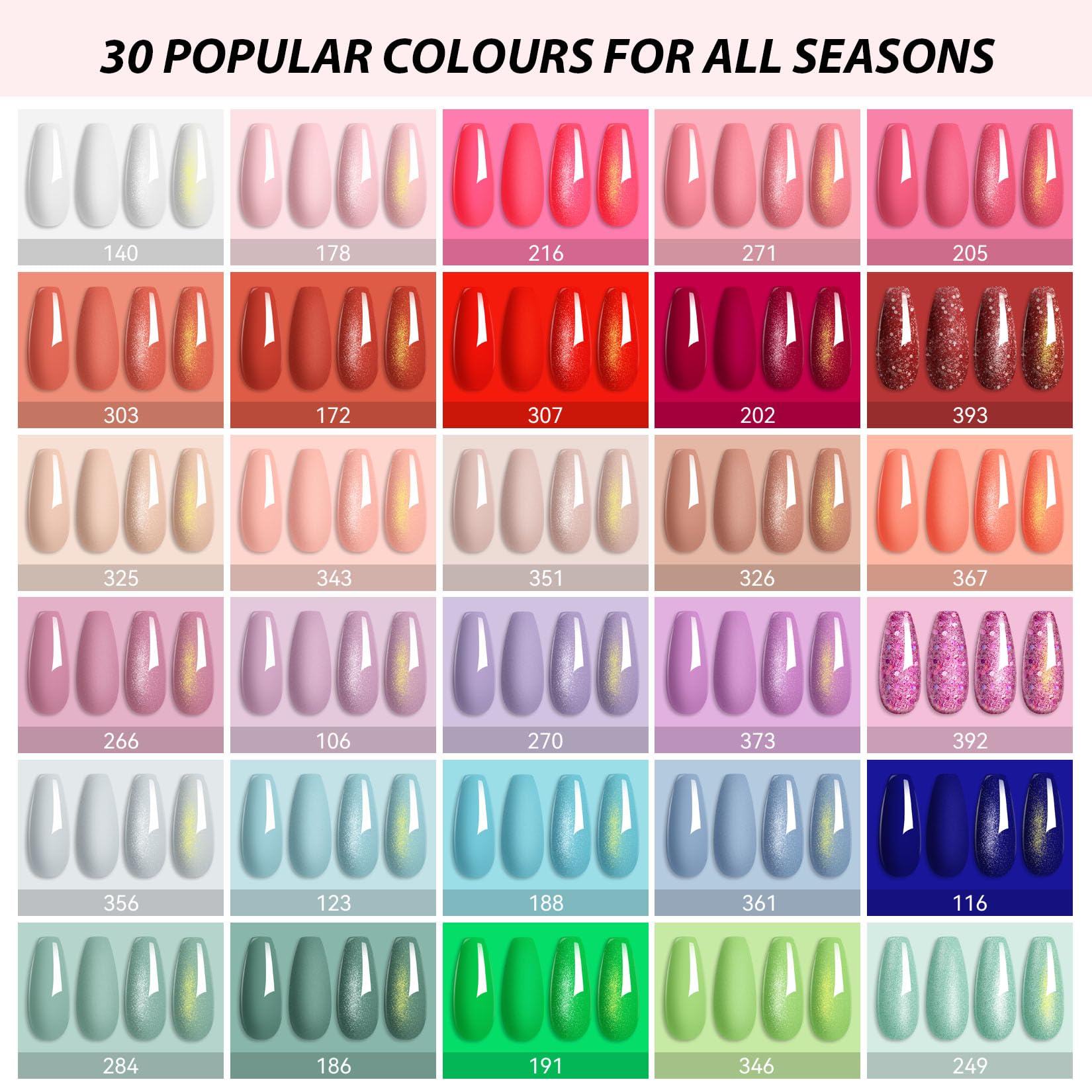Phoenixy 51Pcs Gel Nail Polish Set, 30+5 Colours Nail Polishes with Electric Drill and 48W Manicure Lamp - Image 2