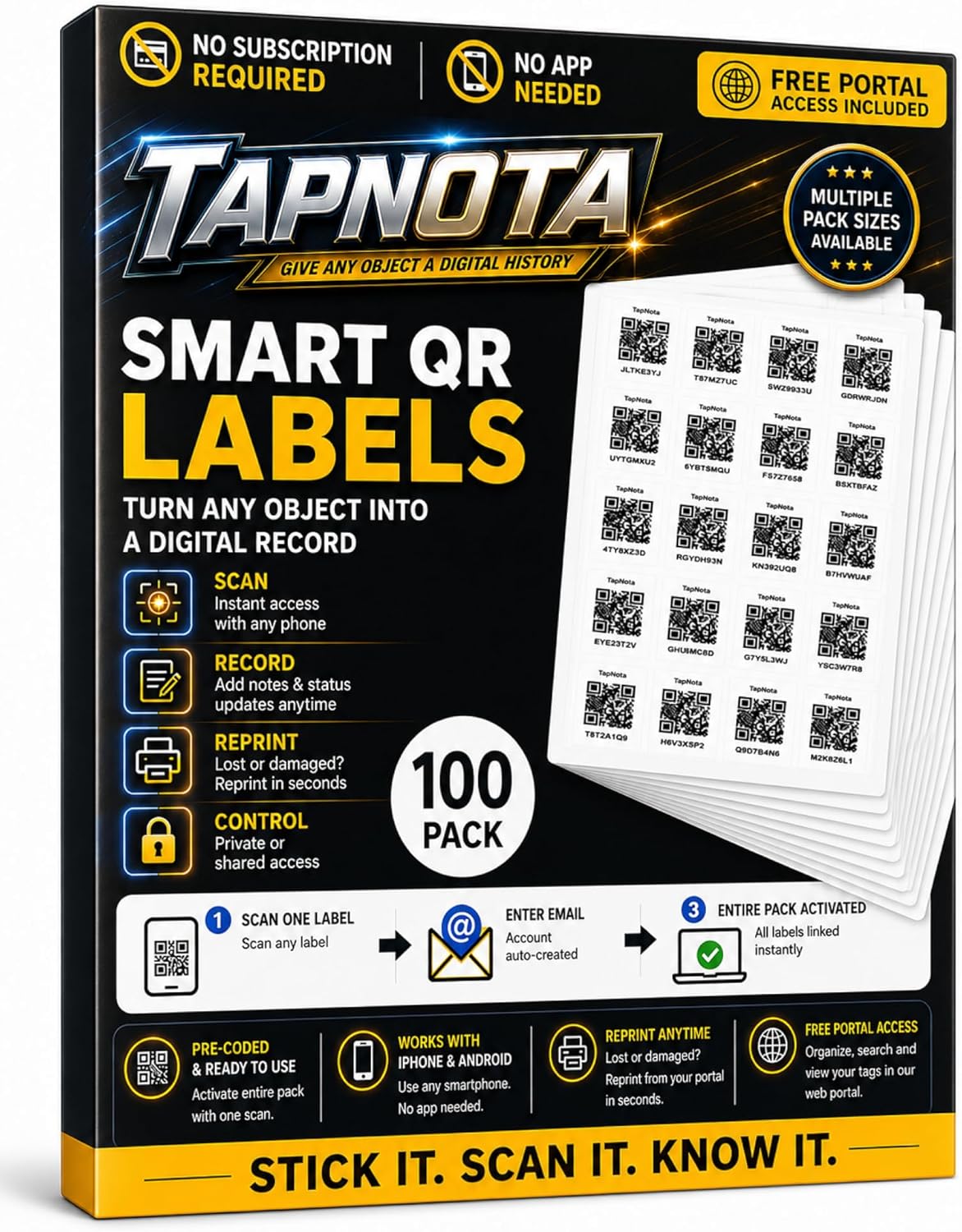QR Labels for Storage Bins, Moving Boxes & Inventory (60) | Inventory Tracking Portal • Search Items Instantly • Home, Garage, Storage & Small Business Organization