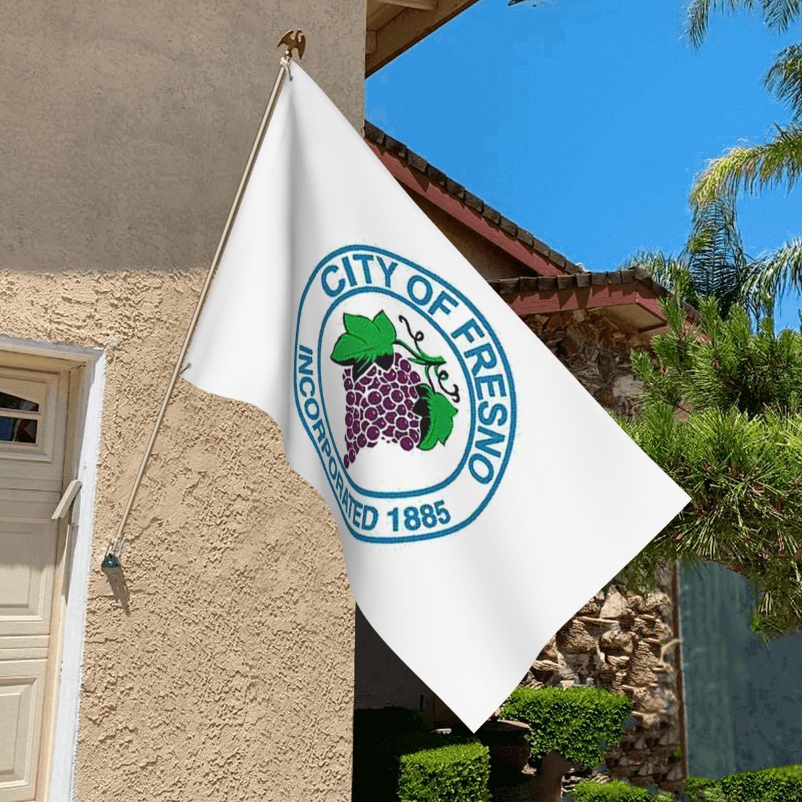 Bandiera Fresno California 3x5Ft (90x150cm) - Design Esclusivo Flagsandmore