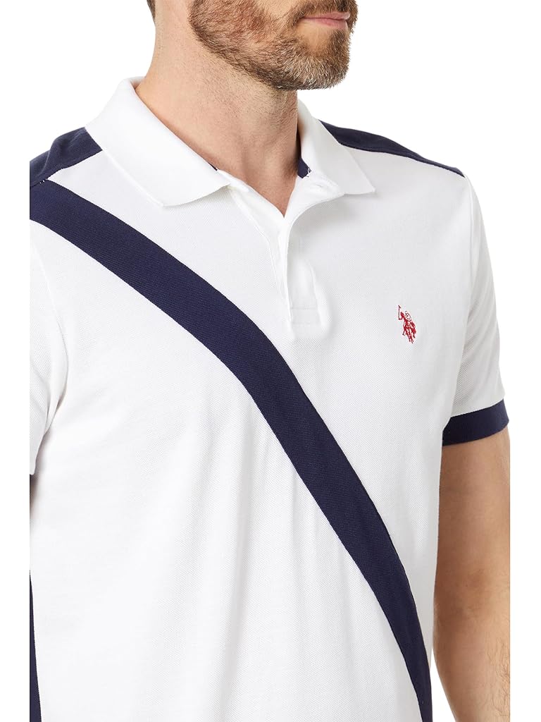 U.S. POLO ASSN. Short Sleeve Slim Fit Sash Front Pique Knit Polo Shirt