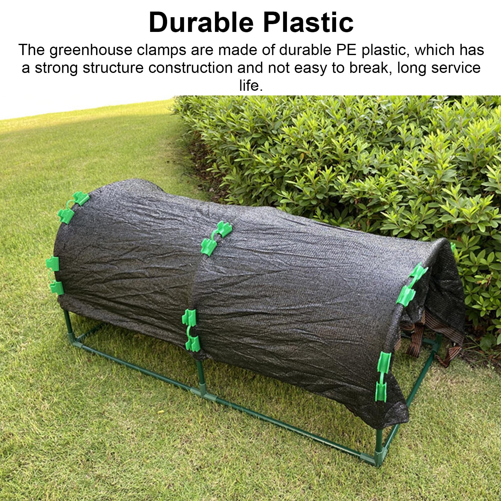 50PCS Greenhouse Clamps, Reusable Greenhouse Hoops 2 Heads Plant Garden Clips Gardening Clips for Netting Film Row Cover Garden Net (8mm)