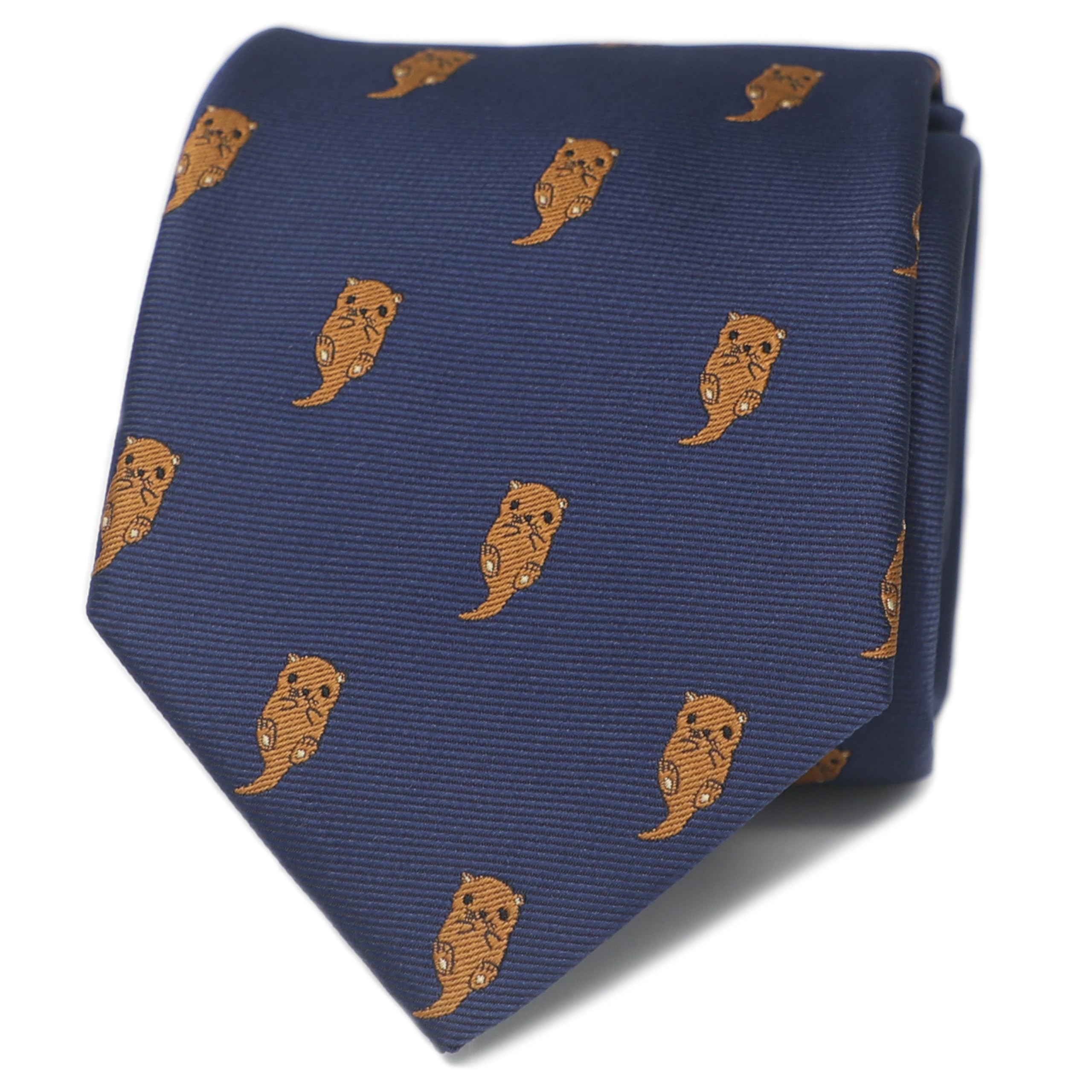 MENDEPOT Animal Pattern Necktie With Gift Box Sea Animal Pattern Tie Father's Day Birthday Gift Tie, Otters, Medium