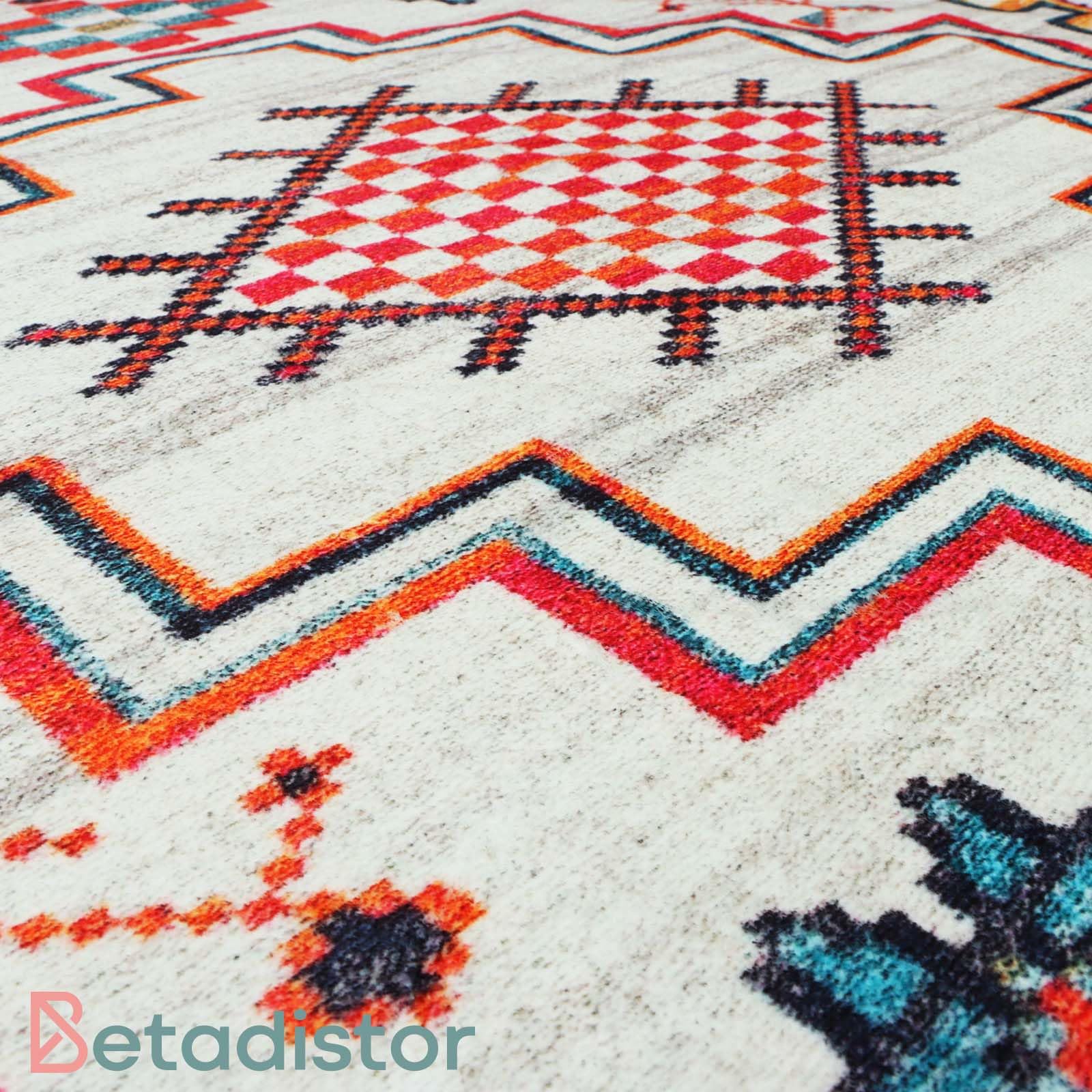 Betadistor Grand tapis rond lavable de 120 cm – Tapis rond bohème antidérapant et résistant aux abris de jardin 405-07120