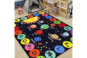 Outer Space Kids Educational Area Rug: Transform Learning!
