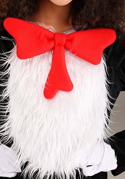 elope Dr. Seuss Cat in the Hat Costume for Kids - Jumpsuit, Hat, Gloves, Faux Fur Details, Officially Licensed