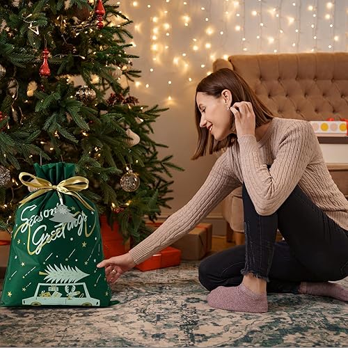 Miniatura 7 de 3-Piece Glass Pillar Candle Holders Set and 3 Large Reusable Bags - Elegant Unity Candle Holder & Fabric Drawstring Bags for Holiday Decor and