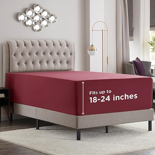 Empyrean - Sábana bajera de bolsillo extraprofundo, extrasuave, prémium, para colchones de 18 a 24 pulgadas, con correas en las esquinas, tamaño disponible en Yaxa Mexico