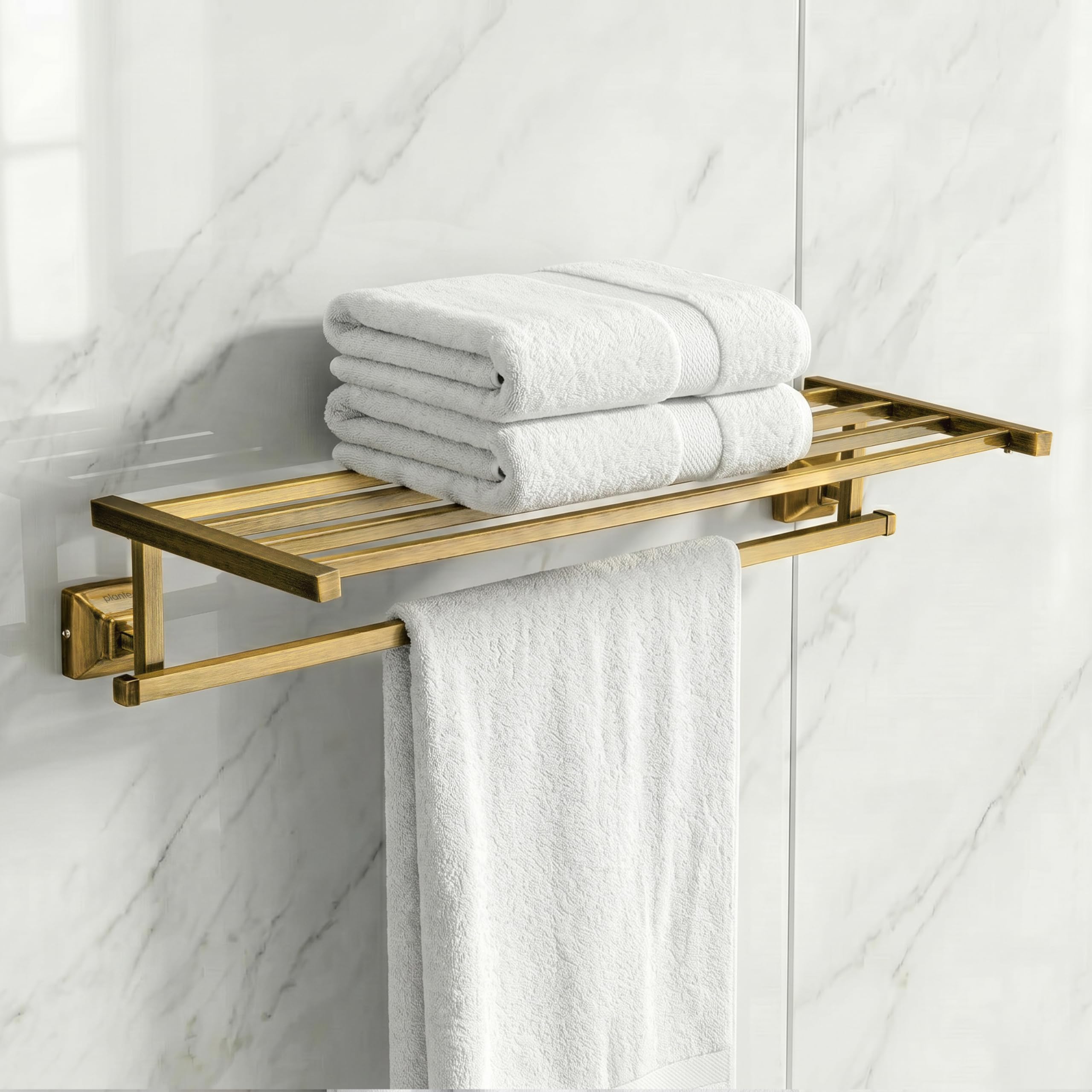 Plantex 304 Grade Stainless Steel Towel Rack/Towel Holder for Bathroom/Towel Hanger/Stand/Bathroom Accessories Set - Squaro (Brass Antique Finish)-picture-14