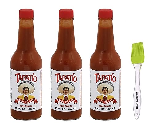 Tapatio Picante salsa picante con cepillo de silicona PrimeTime Direct en una bolsa sellada PTD salsa 10 oz paquete de 3