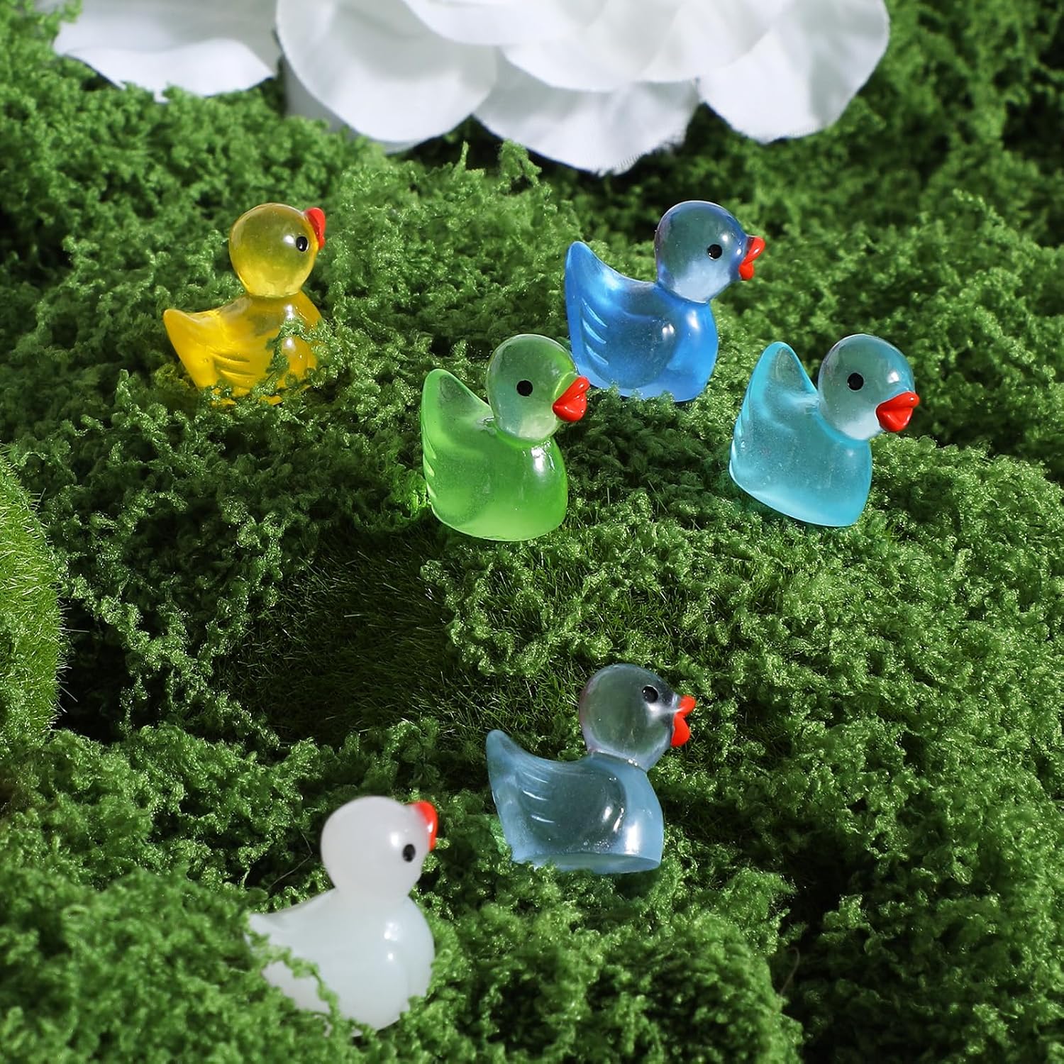 Mini Cute Ducks Resin Silicone Molds Micro Dollhouse Animals Epoxy Casting Molds Cute 3D Ice Cube Mould for DIY Candle Soap Making Ornaments Polymer Clay Craft Home Decor
