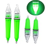 AGOOL Underwater Fishing Light, 4pcs Deep Drop Fishing Light Waterproof Flashing LED Night Fishing Light Attractive Light Green Light Bait Lure Lamp Fishing Bait Lure 5 Colors 6.7 inch 4.7 inch