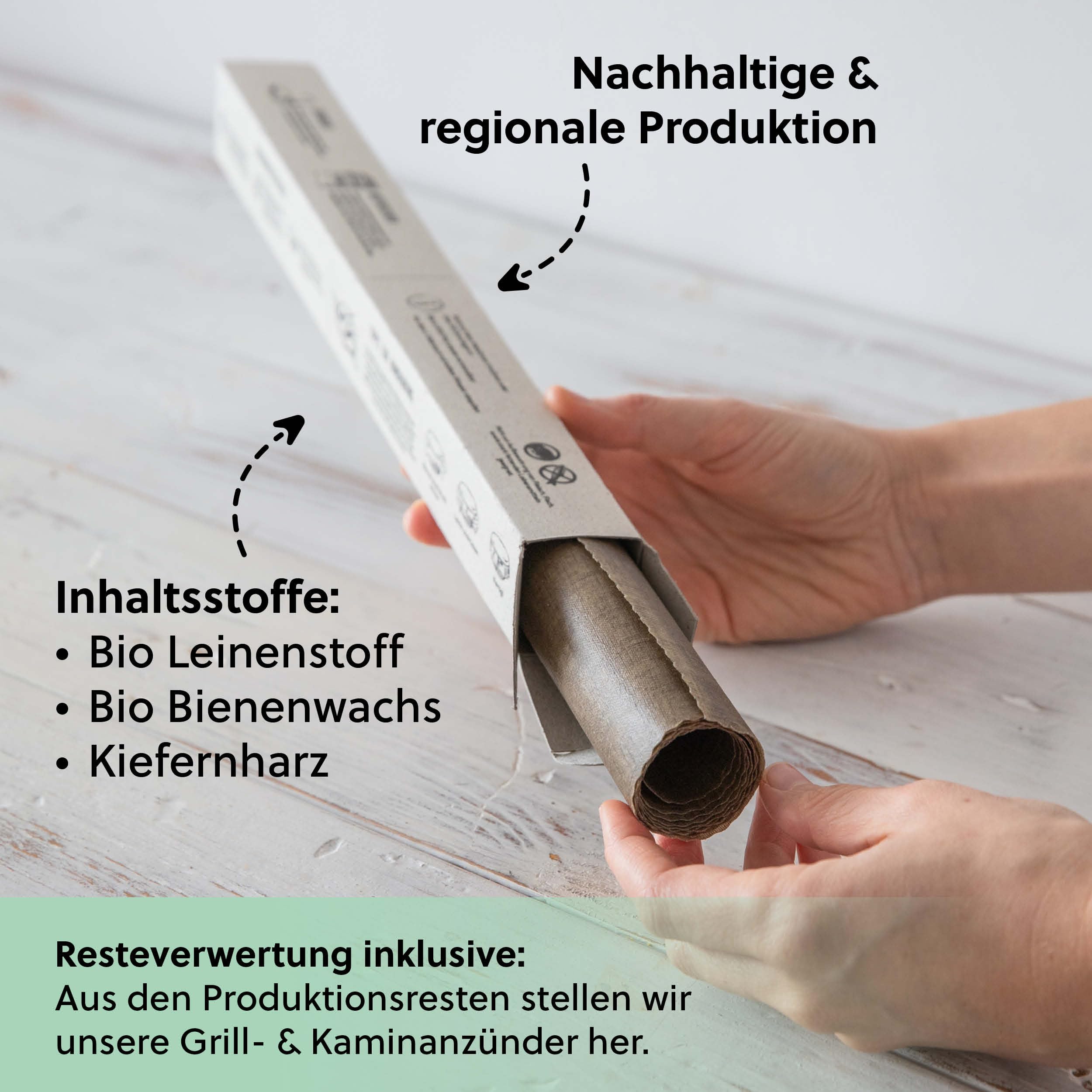 beegut Leinen Bienenwachstücher Rolle 100x35cm, Nachhaltige & wiederverwendbare Frischhaltefolie zum selber zuschneiden mit BIO Bienenwachs