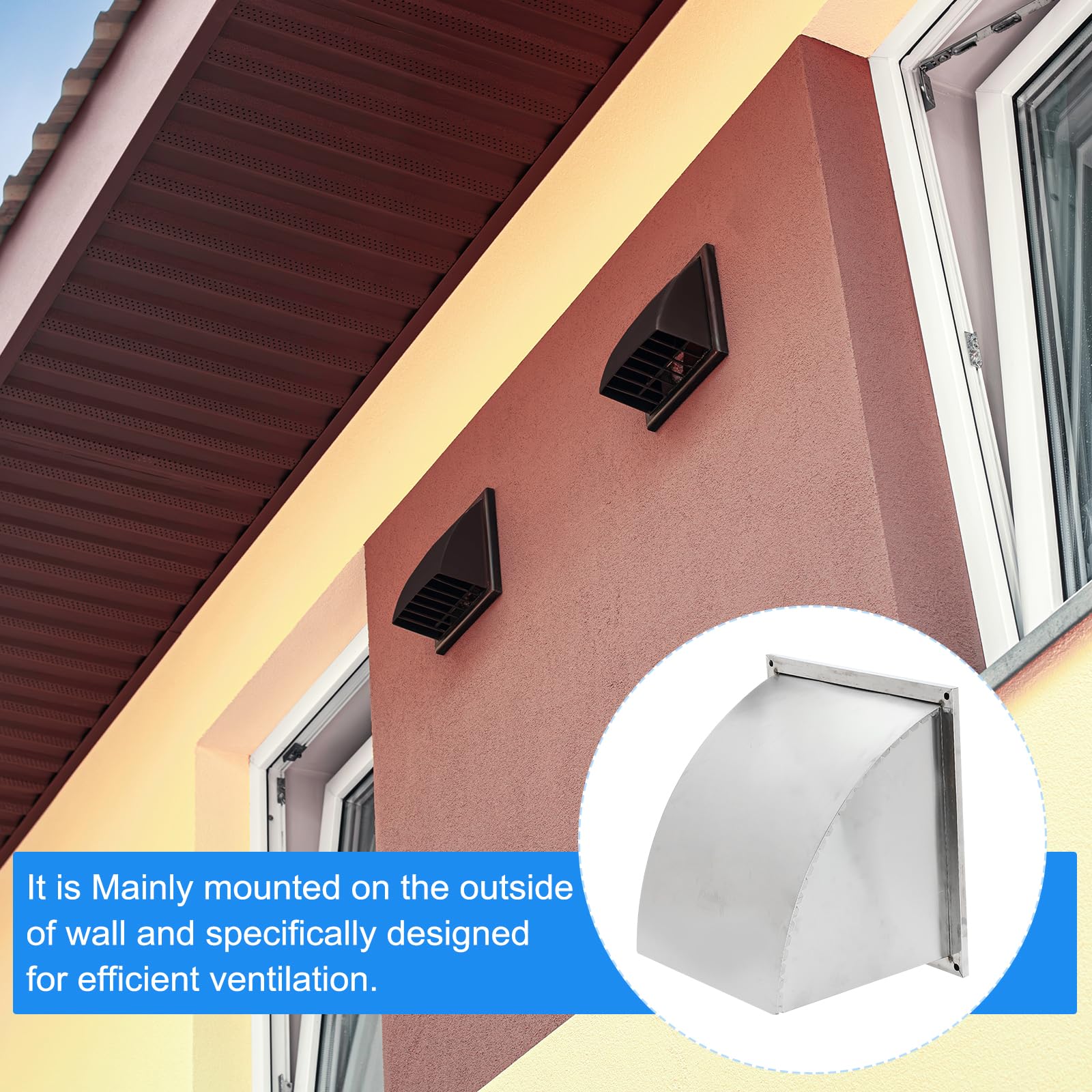 PATIKIL Grille De Ventilation Murale 15"x15" Acier Inoxydable À Persiennes