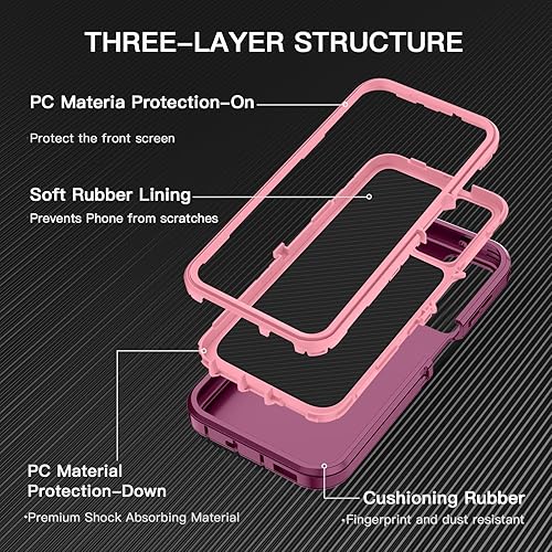 Miniatura 8 de Funda para Samsung Galaxy A52 5G a prueba de golpes, a prueba de polvo y caídas, 3 capas de protección de cuerpo completo sin protector de pantalla,