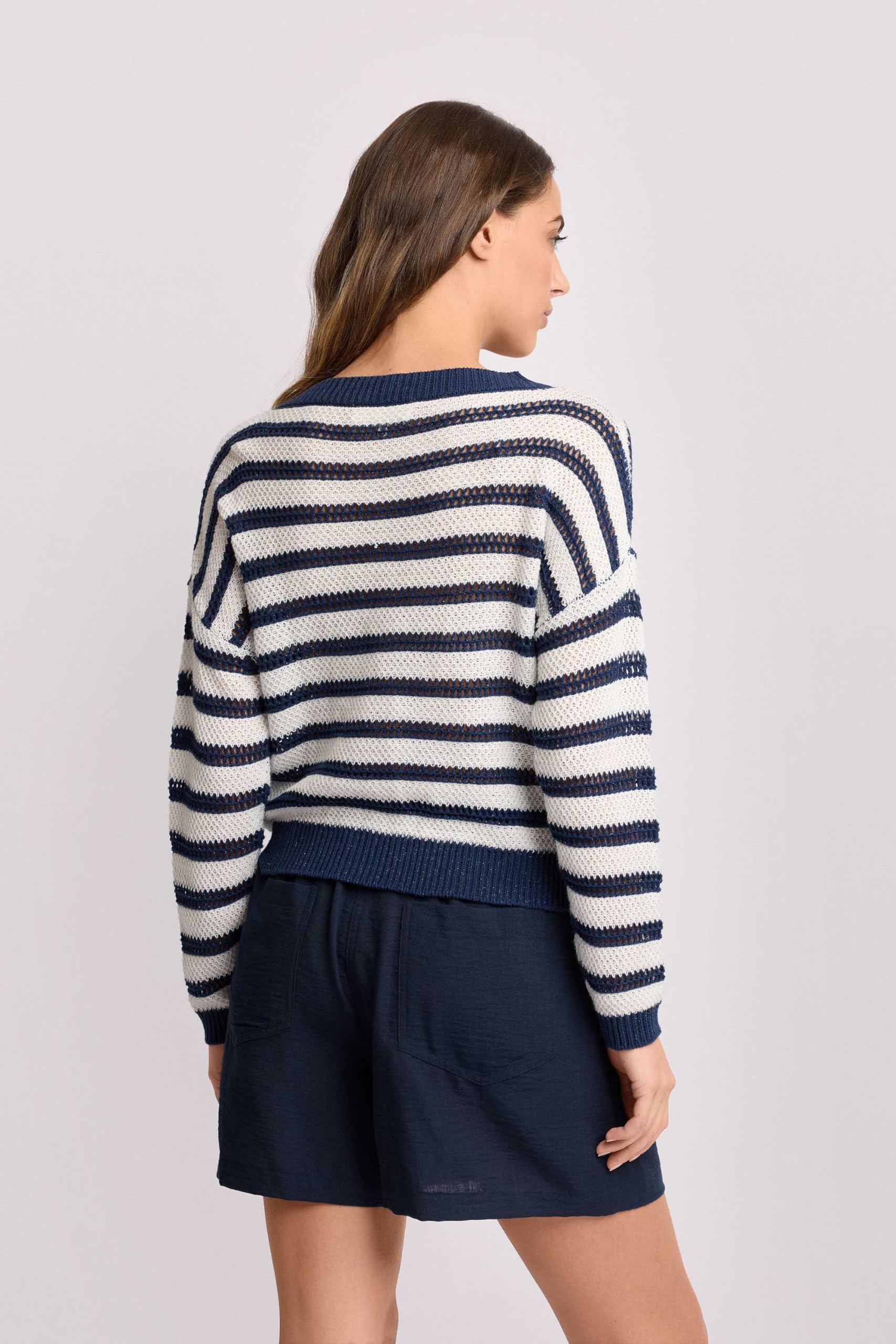 Kocca - Maglia a Maniche Lunghe a Righe Donna, Righe, Girocollo, Modello: P26PMA8335ABRI0000