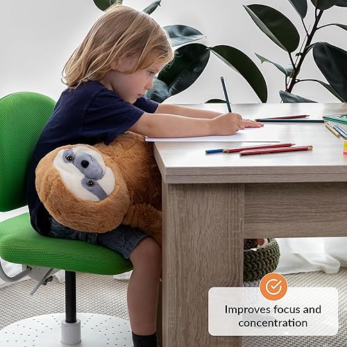 Miniatura 3 de Animal de peluche con peso para la ansiedad, calmante y reconfortante, 5 libras, perezoso de peluche con peso, animales de peluche para adultos y