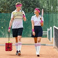 Vista 81 de ONUPGO - Conjunto de diadema y muñequeras deportivas para el sudor, hechas de algodón con bucles, muñequeras, contra humedad Rojo/Blanco/Azul