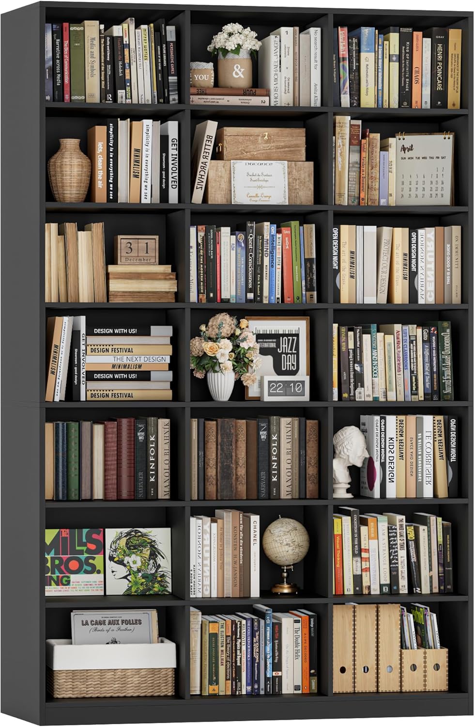 HOSTACK 86-Inch Triple Wide 7-Tier Bookshelf: 21 Open Shelves for Ultimate Home Organization and Storage