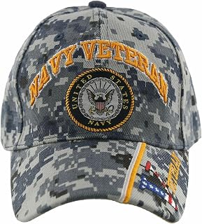 Trade Winds U.S. Navy Veteran Army Blue Digital Camo with V Embroidered Baseball Cap Hat (Officially Licensed by The US Navy)