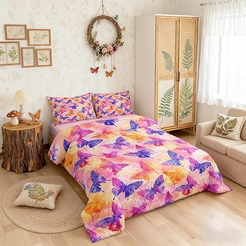 Miniatura 28 de Castle Fairy Daisy Florals Comforter Set Twin Size,Hippie Flowers Bedding Set,Kids Boys Adults Bedroom Decor,70s Retro Floral Super Soft Duvet