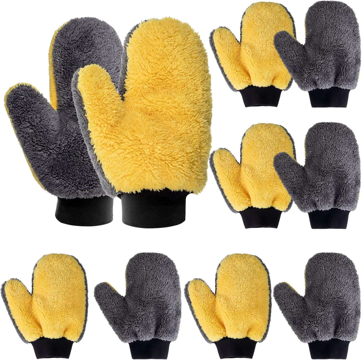10 Pack Paint Mitts Microfiber Terry Gloves Reusable Lint-free for Deck Stain, Furniture Cleaning Waxing Polishing