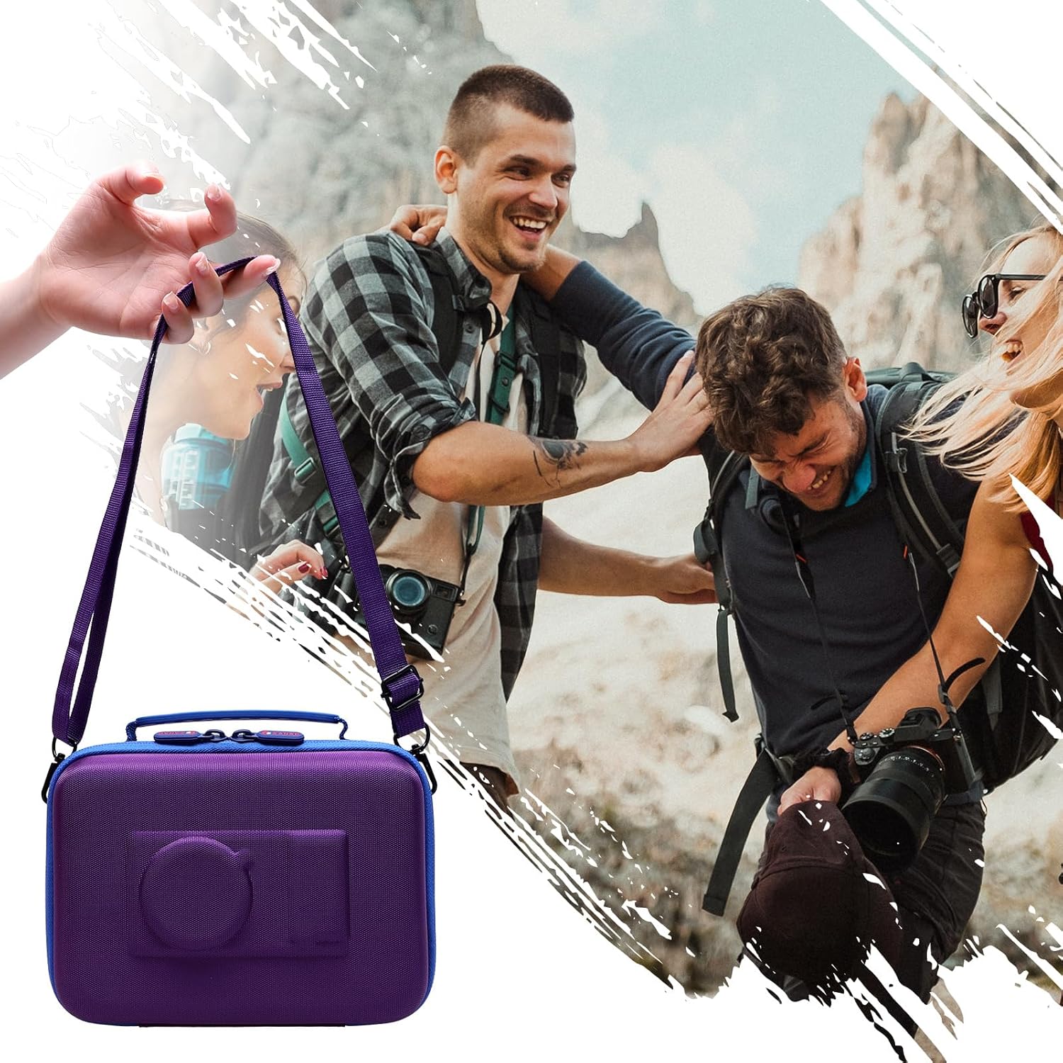 XANAD Hard Case for Sony Alpha ZV-E10 / ZV-1 / ZV-1F / ZV-1 II Vlogging Camera with Vlogger Accessory Kit Tripod (GP-VPT2 BT) and Microphone - Carrying Storage Bag (Purple) - Image 6