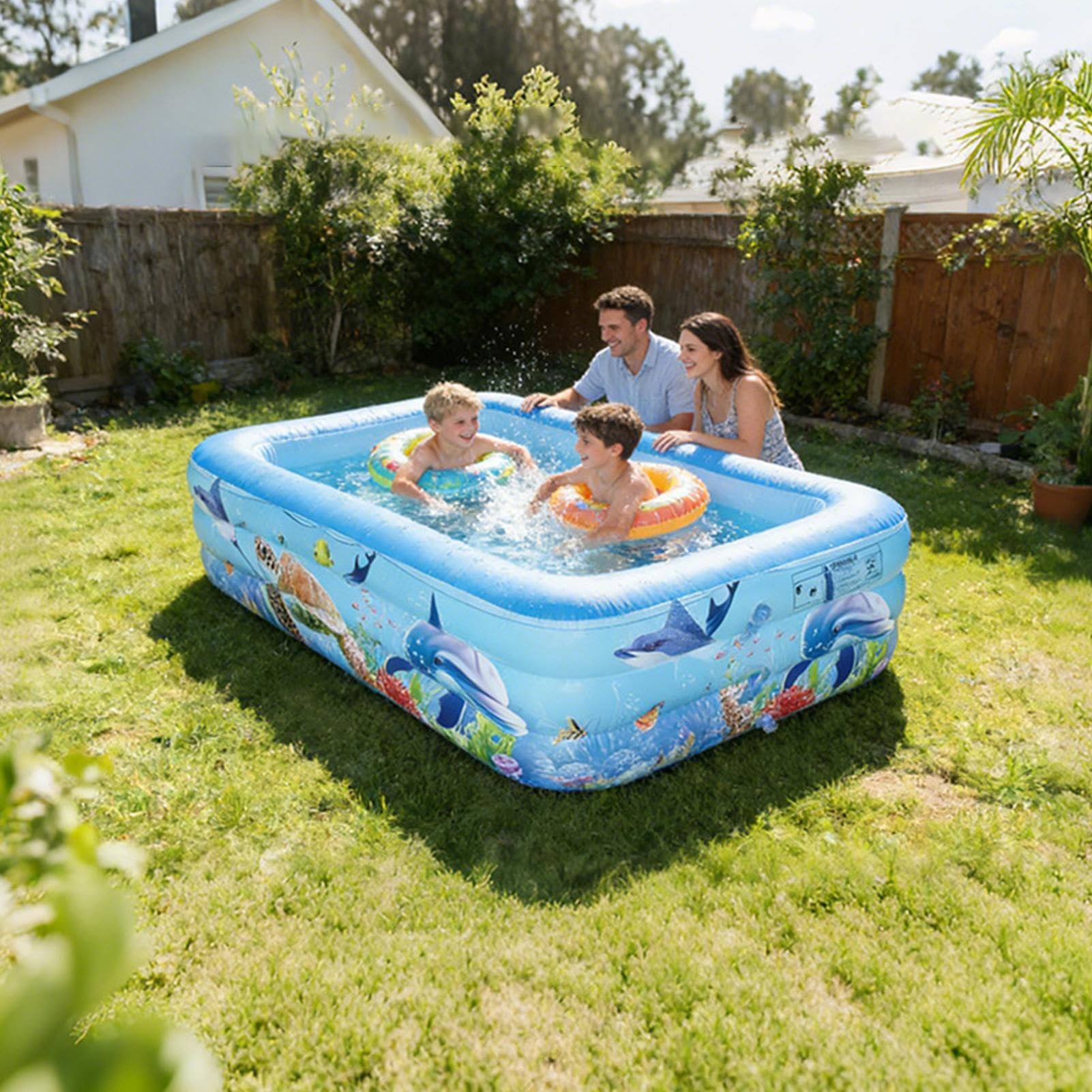 Piscina per Bambini | Centro Gioco Gonfiabile Rinforzato - Piscina Gonfiabile per Bambini Piccoli | Ideale per Utilizzo all'Aperto Feste Estive Campeggio in Famiglia con Ragazzi Ragazze e Animali Dome