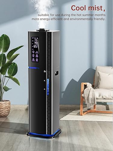 Miniatura 5 de Humidificadores de 2.64 galones para habitación grande, niebla cálida y fría de hasta 500 pies cuadrados, difusor de luz ambiental de llenado