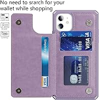 Vista 193 de Cavor for iPhone 11 Wallet Case with Card Slots Holder,Premium PU Leather Kickstand Feature Case [Wrist Strap] Double Magnetic Clasp Shockproof Flip