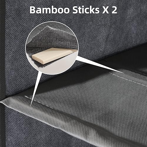 Miniatura 4 de YRCBEHFU Paquete de 2 organizadores colgantes para armario, estantes colgantes de 4 niveles para armario con inserciones de bambú resistentes, color