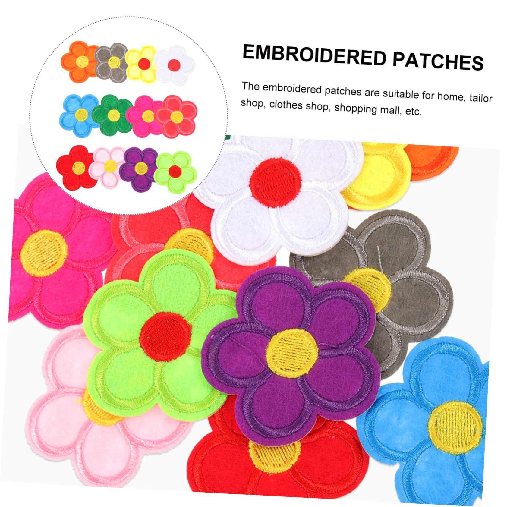 Adornos para Ropa, Parches Bordados de Tela Flores, 60 Parches for Reparar y Decorar