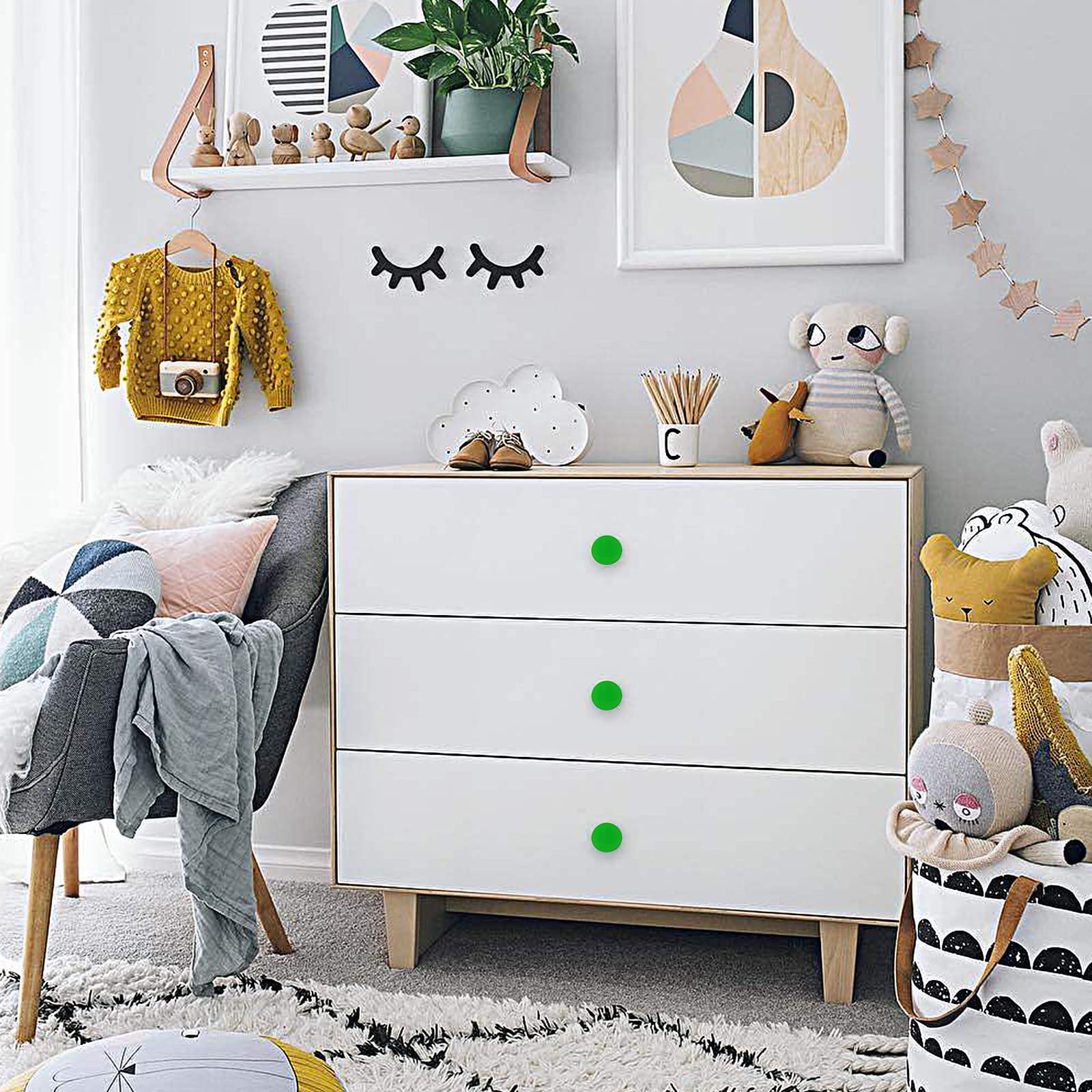 Qjaiune 10pcs Metal Cabinet Knobs Green Drawer Knobs, Round Shaped Dresser  Knobs Cute Kitchen Cabinet Pull Handles, Small Vanity Knobs Hardware Closet  Cupboard Knobs for Kids Girls Children's Bedroom - Amazon.com