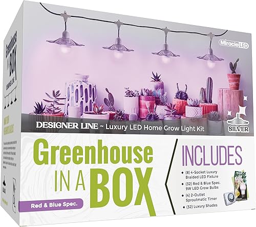 Miracle LED Greenhouse in a Box Designer Line Kit de cultivo interior 4 bombillas de cultivo de repuesto Absolute Daylight Red y BlueSpectrum de