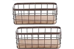Set of 2 Wire Baskets,Clothes Storage Organizer for Small Spaces