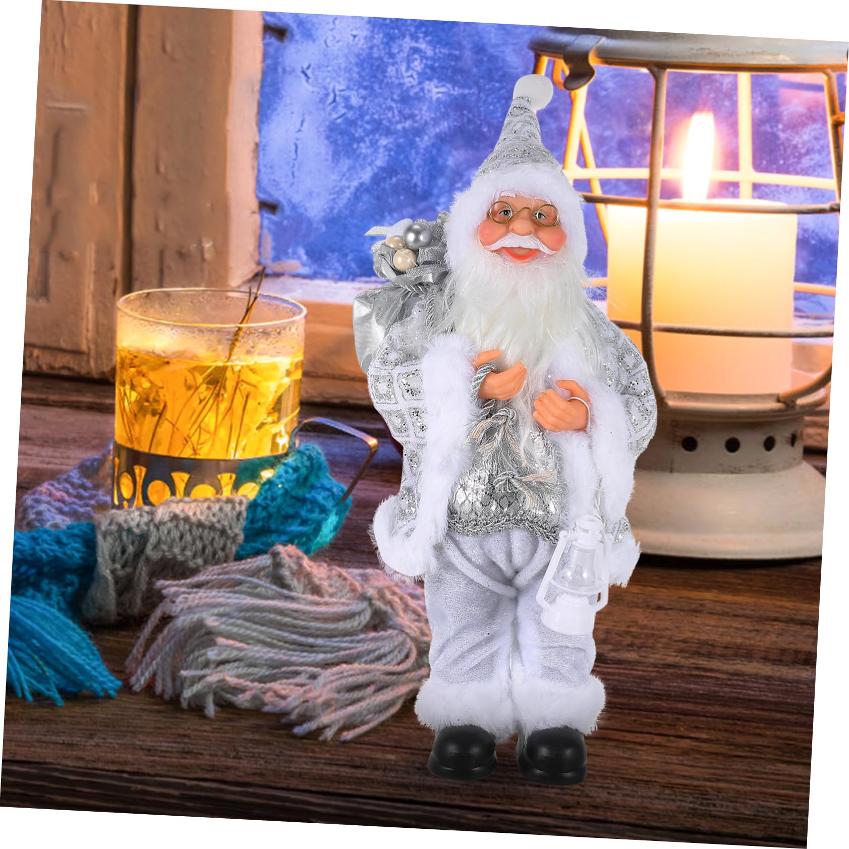 Cabilock 1pezzi Decorazione Natale di Babbo Natale Bambola di Babbo per Cartoni Animati Ornamento da Tavolo per Feste
