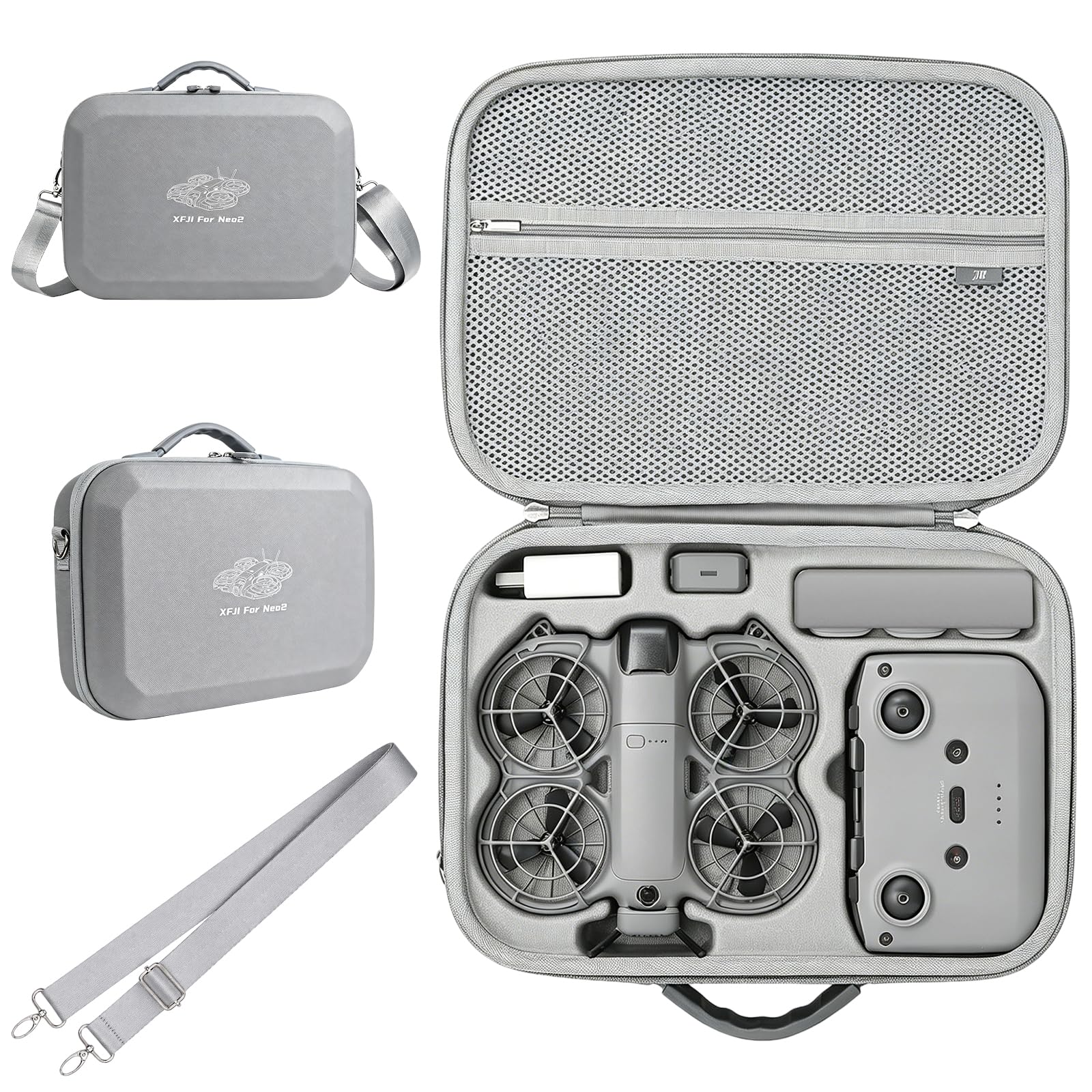 Funda rígida de Transporte para dji Neo 2 Drone Fly More Combo Drone, Bolsa para dji Neo 2 Case, Bolsa de Transporte para Controlador RC-N3/Batería Neo2 Paquete de Viaje, para Dron