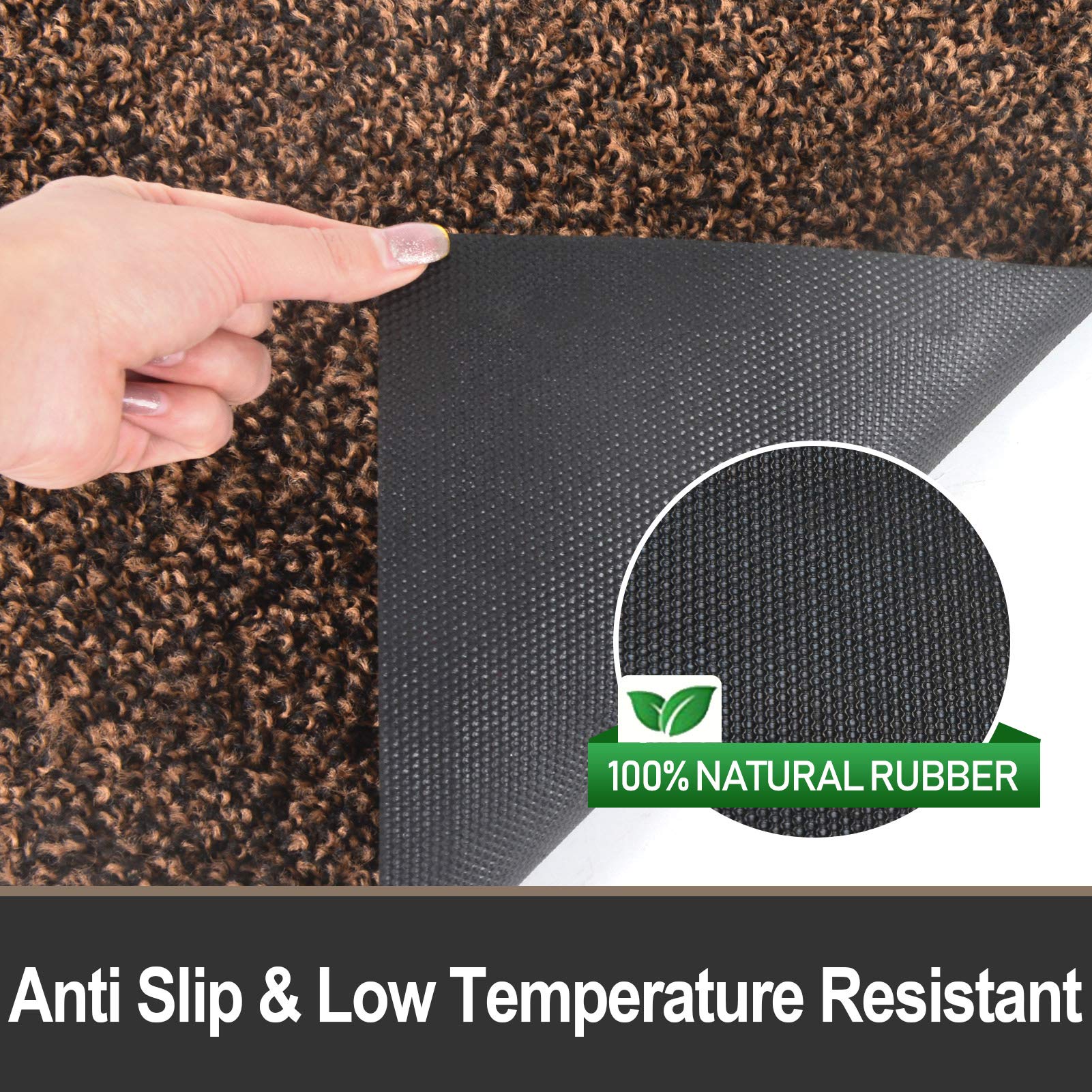 Mibao Dirt Trapper Door Mat for Indoor&Outdoor, 24" x 36", Grey Black