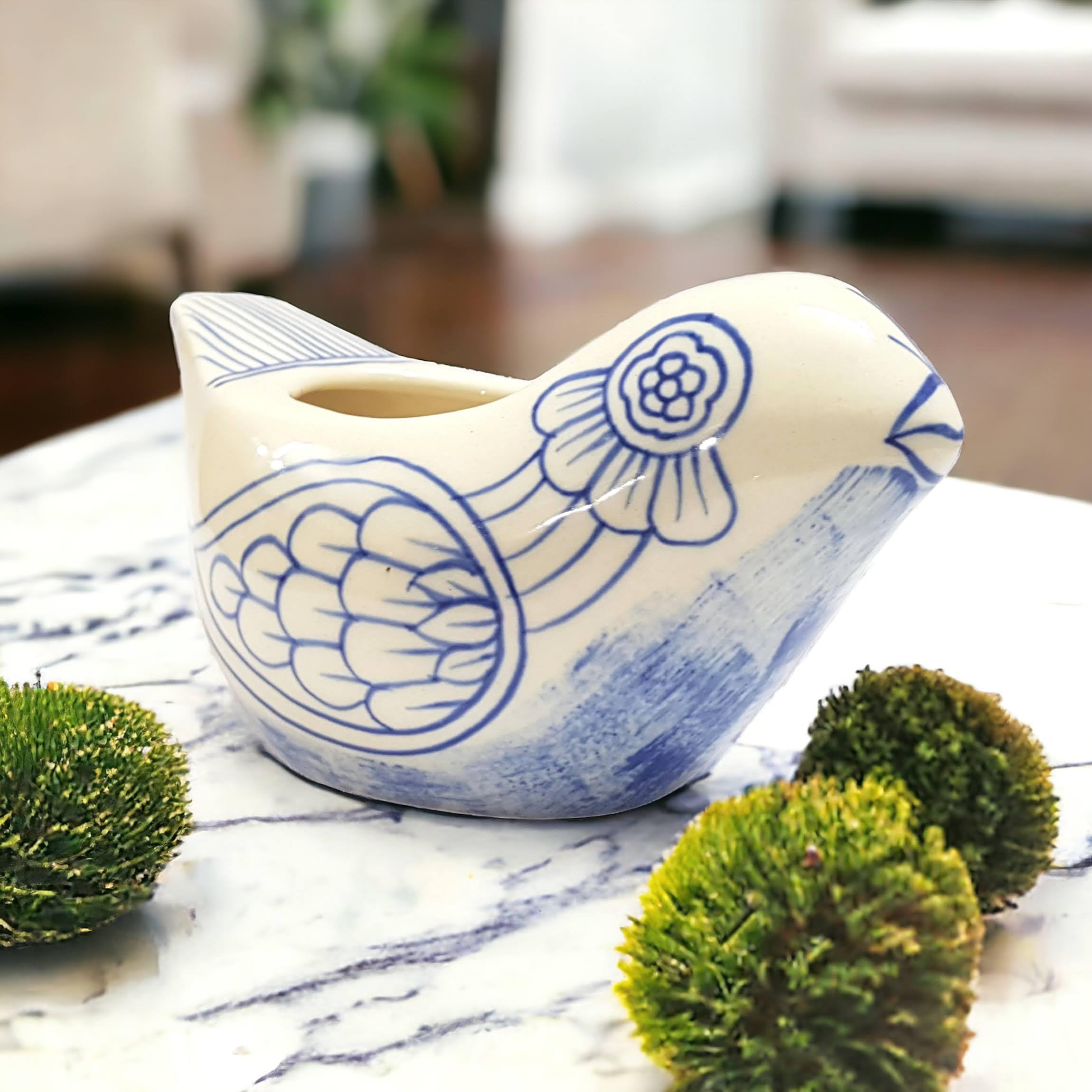 Amoorcart Ceramic Bird Planters for Living Room Mini Pots for Plants - for Living Room Balcony Garden and Table - Pots for Home Decoration - Blue - Pack of 1 (B0BVNC4XW4) Amazon Price History, Amazon Price Tracker