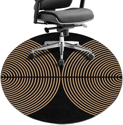 Miniatura 10 de Tapete para silla de oficina para suelo de madera dura, 47 x 47 pulgadas, alfombras redondas para sillas rodantes para oficina, computadora