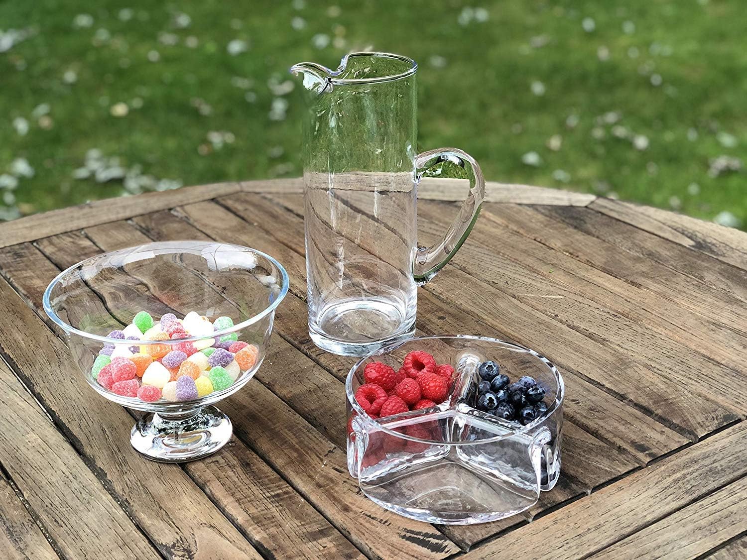 Bеѕt Prоmо Badash Trista Crystal Serving Dish - 3-Section Round Glass Server for Fruit, Candy, Dips, Snacks - Fine European Mouth-Blown Lead-Free Crystal